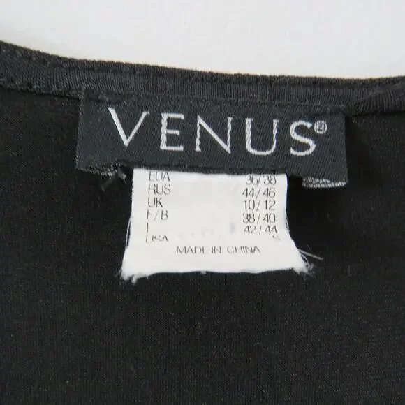 Venus Black And Leopard Pattern Long Sleeve Formal Jumpsuit Small - Picture 8 of 9